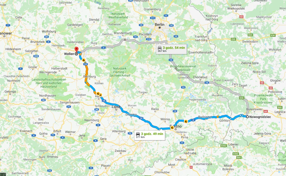 39167 Wellen, Niemcy - 59-730 Nowogrodziec, Polska