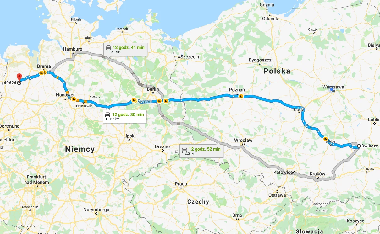 49624 Lonningen, Niemcy - 27-620 Dwikozy, Polska