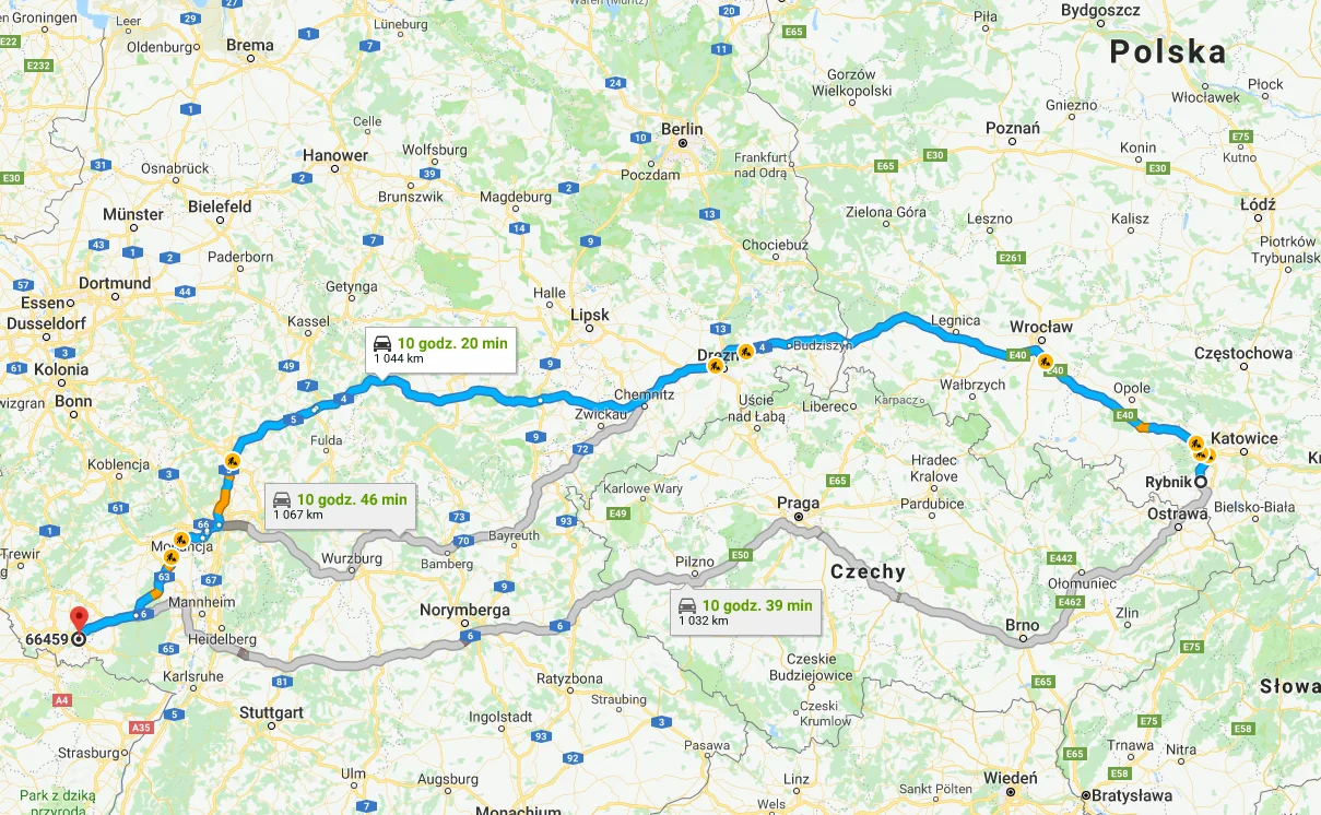 66459 Kirkel, Niemcy - 44-200 Rybnik, Polska