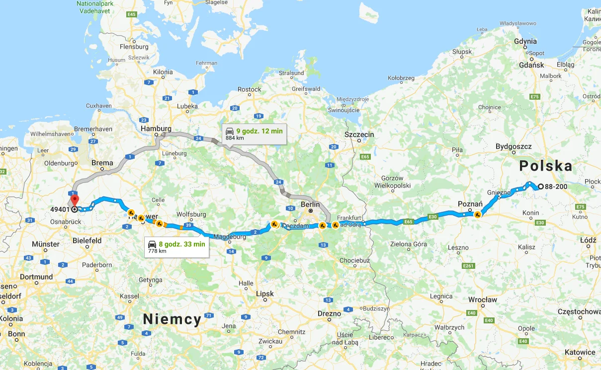 49401 Damme, Niemcy - 88-200 Gryfice, Polska