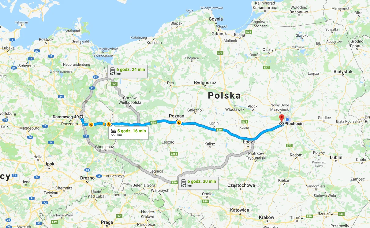 05-860 Płochocin, Polska - 49-401 Damme, Niemcy