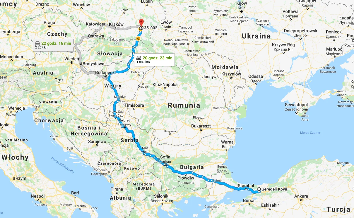 35-002 Rzeszów, Polska - 41900 Geredeli, Turcja