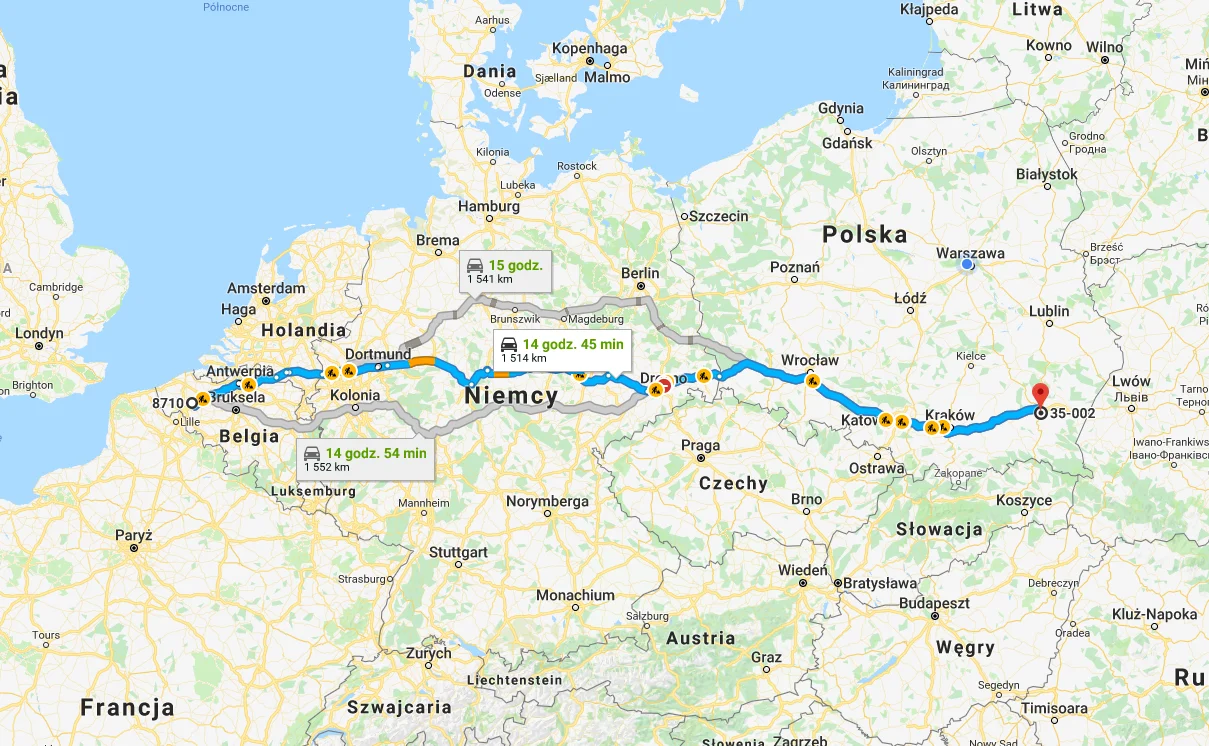 35-002 Rzeszów, Polska - 8710 Wielsbeke, Belgia