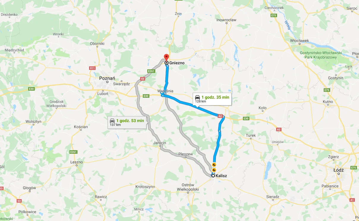 62-200 Gniezno, Polska - 62-800 Kalisz, Polska