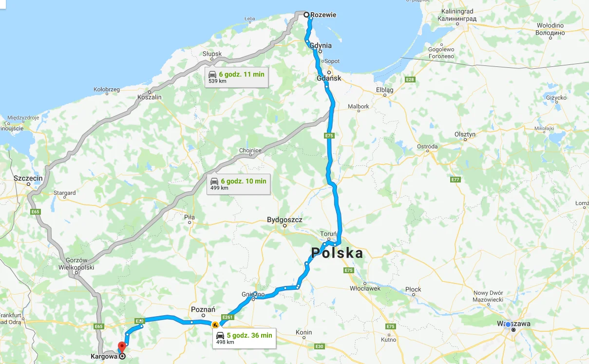 66-120 Kargowa, Polska - 84-120 Rozewie, Polska