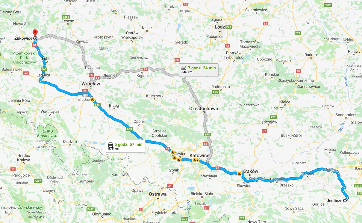 67-231 Żukowice, Polska - 38-460 Jedlicze, Polska